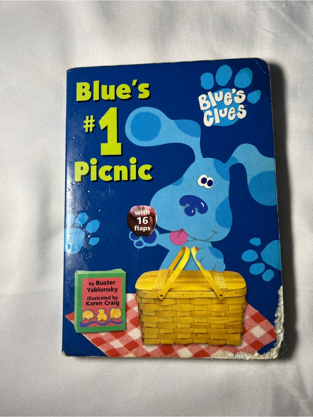 Vintage Blue’s Clues Blue’s #1 Picnic Board Book 1998 Buster Yablonsky Flap Book